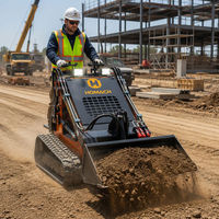 Chargeuse compacte sur chenilles de 900 kg, mini-chargeuse frontale, machine de terrassement compacte pour la construction