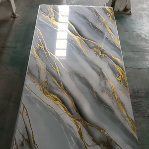 Paneles de Pared de Arte Personalizados, Decoración de <span class=keywords><strong>PVC</strong></span>, Efecto Brillante de Lujo, Panel UV de Mármol Brillante - Product Image 4