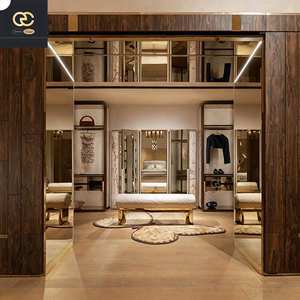 خزانة ملابس فاخرة إيطالية الصنع، مجموعة أثاث غرفة نوم، تصميم فيلا، خزانة ملابس زجاجية لغرفة الملابس - Product Image 1