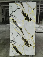 Panel de Pared de Mármol Ultravioleta de Alto Brillo UV, Panel de Pared WPC Impermeable, Decoración Flexible para el Hogar, Panel de PVC de Gran Tamaño