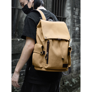 Sac à dos rétro de grande capacité pour hommes avec logo tendance Sac d'école pour étudiants de lycée Sac pour ordinateur portable de commerce électronique transfrontalier - Product Image 2