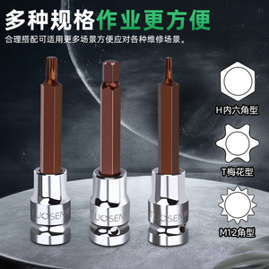 Juego de llaves de vaso Tuosen de 100 mm con puntas hexagonales neumáticas extendidas para herramientas de reparación de automóviles - Product Image 4
