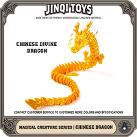 Figurine de dragon chinois imprimée en 3D, dragon articulé flexible, ornement en plastique, décoration fantastique, cadeau, décoration de bureau