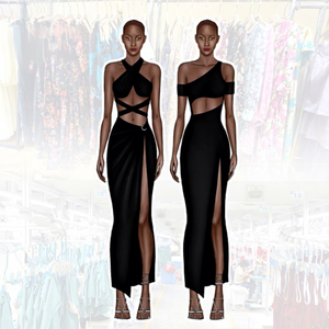 فستان نسائي مصمم حسب الطلب من مصنع ملابس Y2K المتميز، مورد مصنع لتصنيع الفساتين المقصوصة والمخيطة، صنع في الصين - Product Image 1