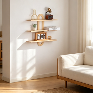 Hot Selling Wooden <b>Wall</b> Mounted Storage Rack Towel Holder Bookshelf Display Stand for Livingroom Bedroom - Product Image 4