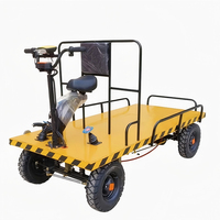 Carro de Plataforma Eléctrico de 4 Ruedas para Transporte de Materiales Pesados en Obras de Construcción y Granjas