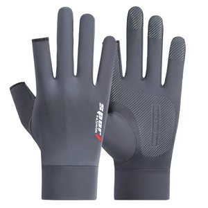 Xuanzhidi Men's Summer Sun Protection Gloves Ice Silk Thin Fingerless Breathable Cycling Driving Fishing Non <b>Slip</b> One Size - Product Image 2