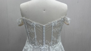 Sang trọng và thanh lịch ren A-line Wedding Dress trở lại xem qua Wedding Dress Bridal Gown ren Wedding Dress - Product Image 5