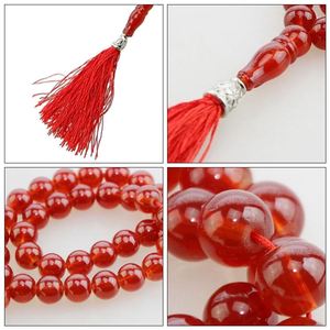 Bracelet de prière musulman en cristal de 12 mm, 33 perles, avec pompon, cadeau islamique pour le Ramadan - Product Image 4