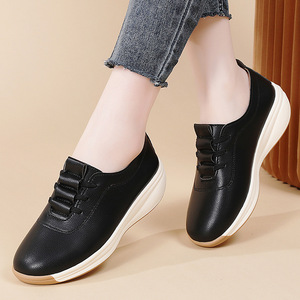 Zapatos de Mujer con Suela Gruesa de Cuero Genuino, Estilo Primavera, Antideslizantes, Ligeros, Deportivos, para Mamá - Product Image 1