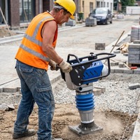 Compacteur électrique portatif pour terrasse, réparation de routes et compactage de fondations