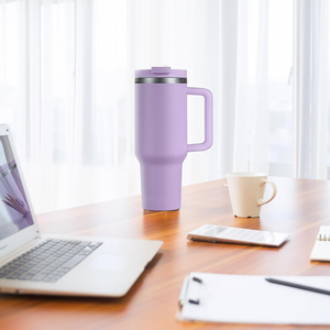 New Design 40oz Hot Selling Insulated Stainless Steel Tumblers with Handle Straw 2 in 1 Lid - Product Image 3