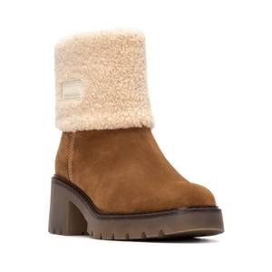 Stivaletti da Donna Carmela in Camoscio Cammello con Fodera in Pelliccia Sintetica e Tacco Grosso per l'Inverno - Product Image 2