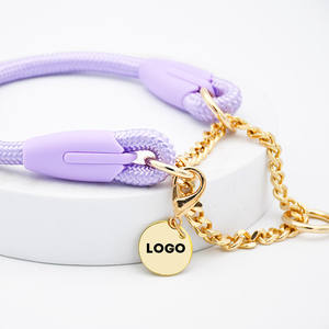 Kustom kalung rantai nilon anjing dan Set tali refleksi gaya Barat dipersonalisasi daur ulang tali hewan peliharaan besar memimpin berjalan - Product Image 2