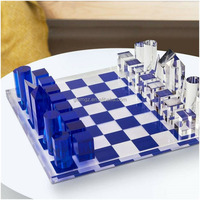 Jeu d'échecs de luxe en cristal transparent OEM/ODM, jeu d'échecs en acrylique