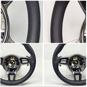 Volant en cuir noir compatible avec Panamera Cayenne Macan Boxster Cayman 718 911 918 <span class=keywords><strong>997</strong></span> 991 970 971 - Product Image 4