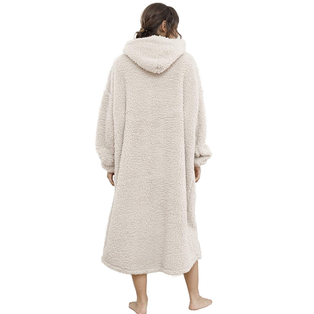 long sleeve Sherpa Wearable Blanket Oversized Hoodie 100% Polyester Plush Fleece Fabric Huggle Hoodie