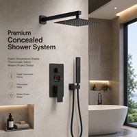 Système de douche thermostatique encastré en acier inoxydable avec affichage numérique de la température et ensemble de douche pluie – Vente en gros