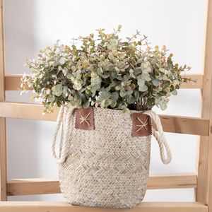 Bouquet de fleurs artificielles CallaFloral Eucalyptus rose et vert, décoration intérieure, artisanat en plastique, décoration de mariage - Product Image 1