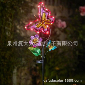 Lampe solaire de jardin en forme de papillon, LED, résistante à l'eau, décoration extérieure, autoportante - Product Image 2