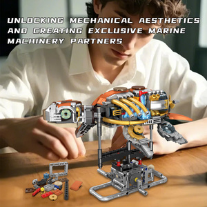 Plastic Marine Animal Building <strong>Block</strong> Set Hand Crank Semi-Mechanical Sea Turtle Model Assembly Toy Colorful Gift Box - Product Image 2