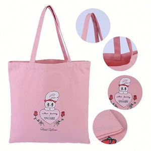 Custom Logo Printed Recyclable Plain Cotton Canvas Shopping Tote Bag - Product Image 4