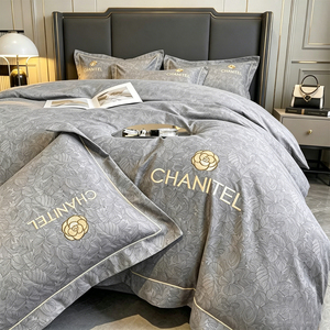 Parure de <span class=keywords><strong>lit</strong></span> hôtelière premium en coton pur brossé brodé, douce pour la peau, quatre pièces, épaisse, pour automne et hiver - Product Image 1