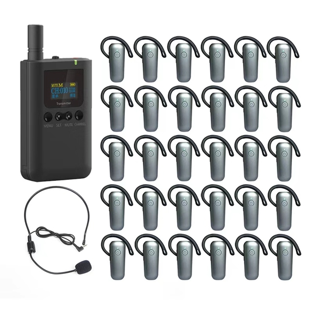 whisper Tour Guide System Wireless Audio Tour Guide System with 50 Headsets CE Certified for Factory Visits