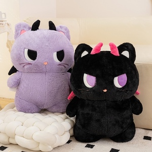 Peluche chaton démon mignon, peluche courte et moelleuse anti-chute, jouet en peluche personnalisé, décoration de canapé, cadeau d'Halloween, vente en gros - Product Image 4