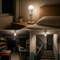 Ampoule LED intelligente d'urgence 9W 12W E27 B22 AC165-265V Lampe portable pour la maison, le camping en plein air