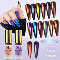 Menghe – poudre de miroir métallique Aurora 5ml, vernis à ongles sans poussière, liquide magique, ongles chromés
