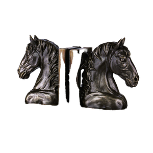 קישוט בצורת ראש סוס עשוי שרף לעיצוב הבית והמשרד, דגם אלגנטי לקישוט מדפי ספרים לחדר עבודה, סלון וחדר שינה - Product Image 4
