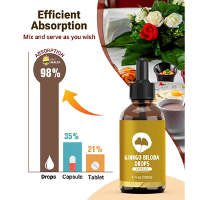 Haosen OEM/ODM 개인 라벨 은행 나무 <span class=keywords><strong>Biloba</strong></span> 잎 추출물 액체 60ml 방울 에너지를 제공하는 성인 임산부 할랄 - Product Image 3