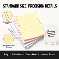 Papier autocopiant pour ordinateur 241x279mm, 2 ou 3 plis, pour factures, 500 sets, FSC CE, impression personnalisée, faible MOQ