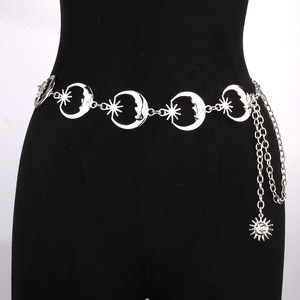 Moon Body <b>Chain</b> Tibetan Silver Multiple Layers Women's Waist <b>Chain</b> Party Hip Hop Style - Product Image 3