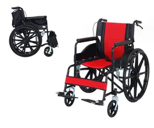 Silla de ruedas manual ligera plegable de acero para adultos ortopédicos