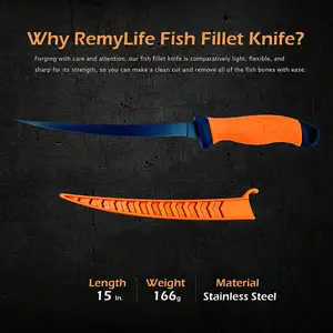 Ready To Ship Multi-function Stainless Steel Fishing Cutting Knife Set PP Handle Fish Filleting Knife