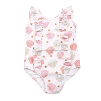 Bikinis de verano para niñas, traje de baño de una pieza con estampado múltiple, novedad