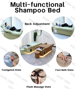 Fauteuil de Lavage de Cheveux et de Soin du Cuir Chevelu OEM/ODM d'Usine avec Dossier Relevable, Table de Massage Thaïlandais des Pieds et <span class=keywords><strong>Lit</strong></span> de Pédicure-Shampooing - Product Image 5