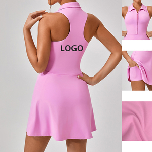 Robe de tennis pour femme avec logo personnalisé, avec poches, vêtements de sport légers, ajustés, taille haute, robe de golf, de <span class=keywords><strong>badminton</strong></span>, vêtements de yoga pour femme - Product Image 2