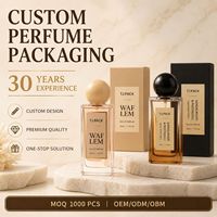 Flacon de parfum noir avec boîte, flacon pulvérisateur ambré de 50 ml pour emballage de parfum en marque privée, boîte de présentation