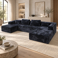 Canapé modulaire en U surdimensionné QINUO, 4 places, assise profonde, chaise longue, gain de place, idéal pour hôtel