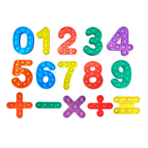 15 pezzi di Silicone numeri Pop Fidget giocattolo 0-9 numeri e simboli educativi bolle giocattolo sensoriale per i bambini - Product Image 2
