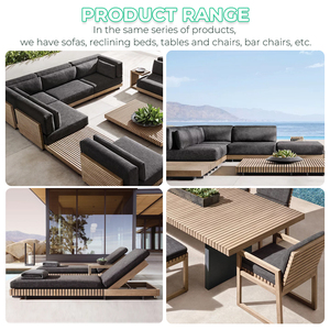 Khách Sạn Sang Trọng Vườn Thiết Kế Thiết Kế Gỗ Tếch Ngoài Trời Sofa Đặt Biệt Thự Bằng Gỗ Đồ Nội Thất Sân Vườn Không Thấm Nước Đồ Nội Thất Ngoài Trời Patio Sofa Bộ - Product Image 5