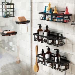 BX accessoires de salle de bain coin douche Caddy supports de rangement suspendu <span class=keywords><strong>support</strong></span> de douche dans le coin douche étagère sans perceuse - Product Image 2
