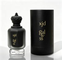 Flacon de parfum en verre vide de luxe personnalisé, transparent, avec pompe à sertir, 50 ml, 100 ml, écologique, recyclable, avec boîte d'emballage et pulvérisateur à pompe