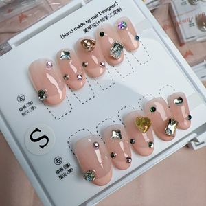 Uñas Postizas Acrílicas Hechas a Mano al por Mayor, con Punta Francesa, Cortas y Cuadradas, 10 Piezas, Multicolores, Suministro de Fábrica - Product Image 4