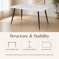 Ensemble de table à manger en céramique blanche de haute durabilité, nouveau design, vente en gros d'usine, 6/8 places, pour salon/hôtel, meubles