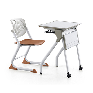 Table et chaise d'école réglables en hauteur, écologiques et durables, table à dessin mobile avec plateau en MFC pour salle d'art - Product Image 4