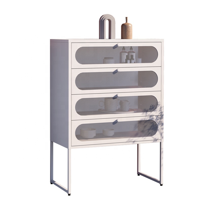 Kitchen Buffet Cabinet Sideboard Display Cabinet, 4 drawer with Adjustable Shelvs